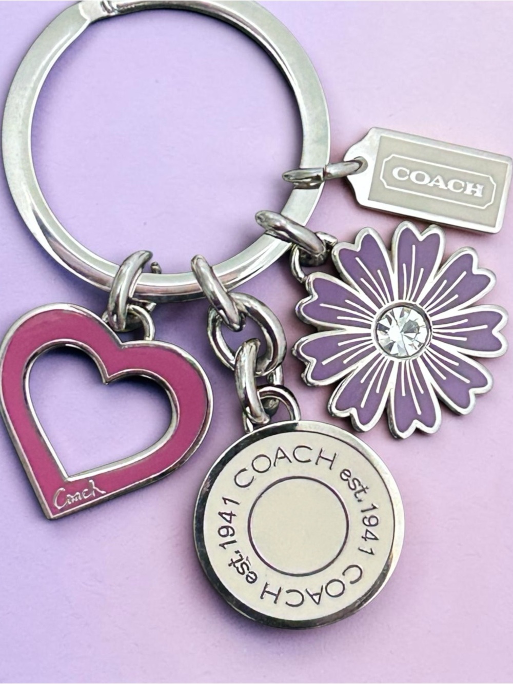 COACH Enameled Bag Charm Keyring